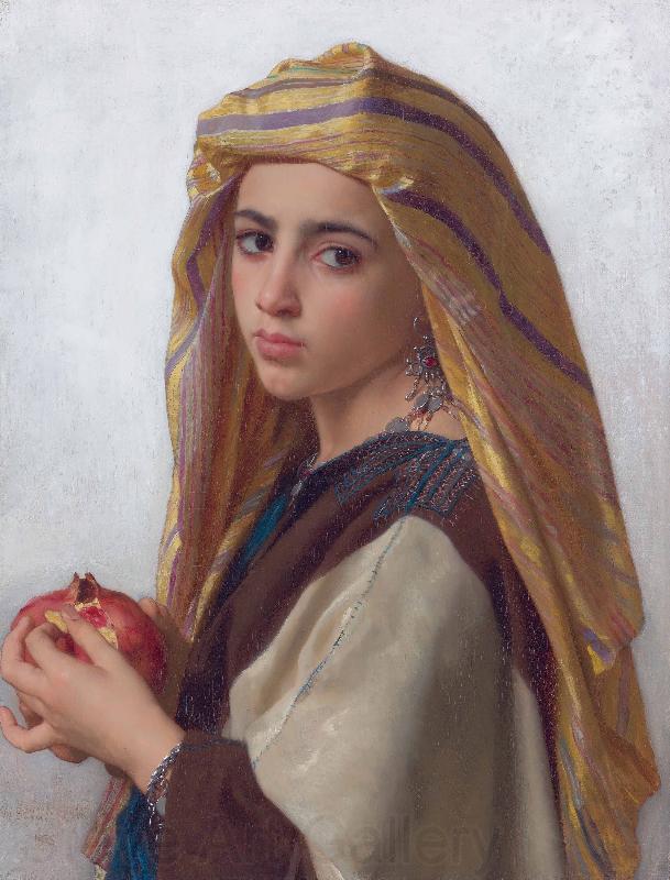 William-Adolphe Bouguereau Girl with a pomegranate Norge oil painting art